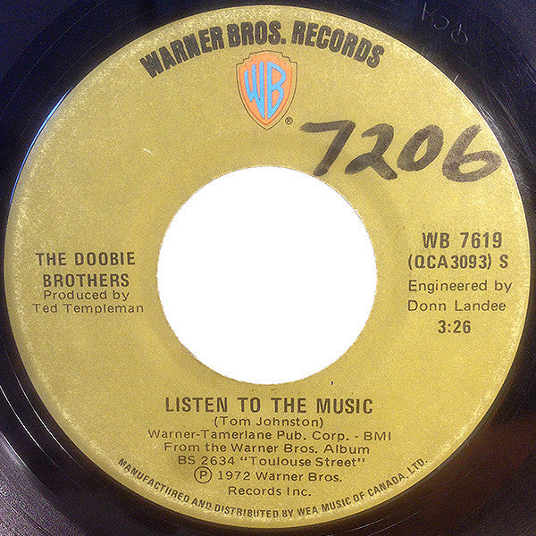 The Doobie Brothers : Listen To The Music (7", Single)