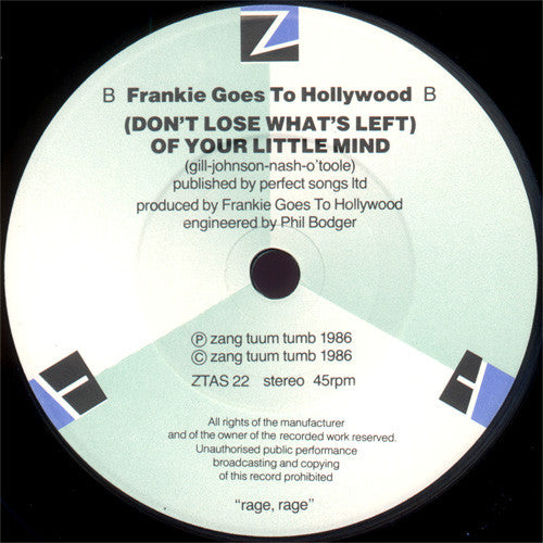 Frankie Goes To Hollywood : Rage Hard (7", Single)