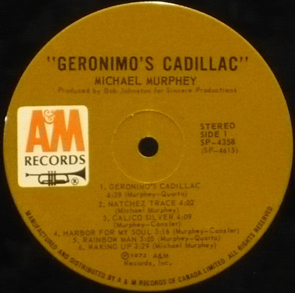 Michael Martin Murphey : Geronimo's Cadillac (LP, Album, Gat)