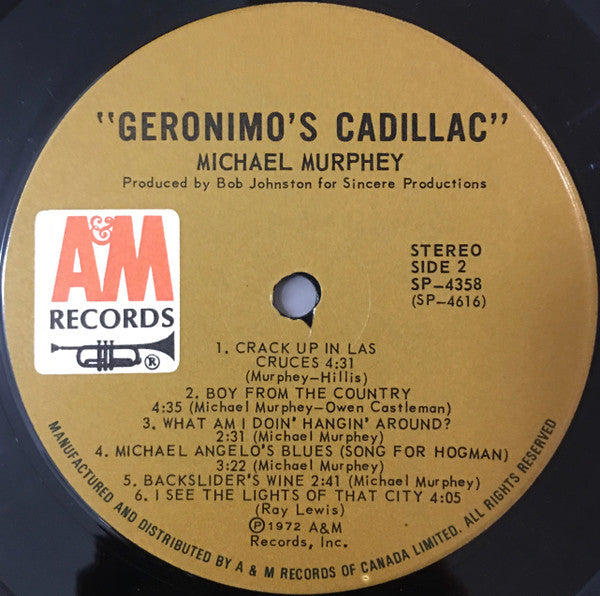 Michael Martin Murphey : Geronimo's Cadillac (LP, Album, Gat)