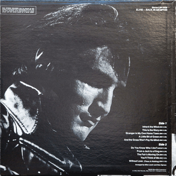 Elvis Presley : Elvis Back In Memphis (LP, Album, RE)