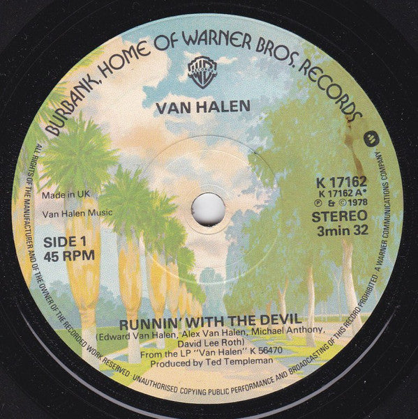 Van Halen : Runnin' With The Devil (7", Single)