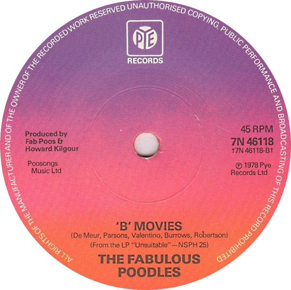 Fabulous Poodles : Mirror Star (7", Single, Pin)