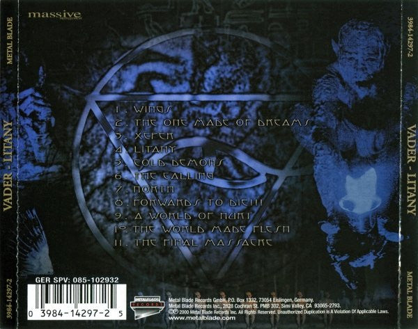 Vader : Litany (CD, Album, Enh)
