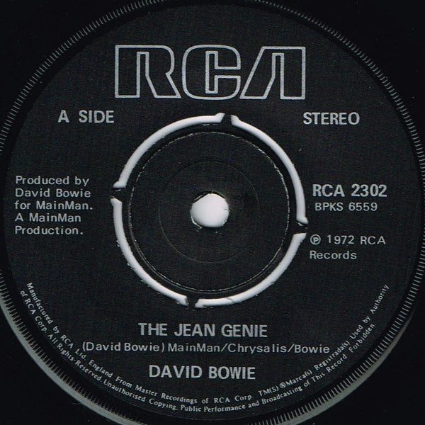 David Bowie : The Jean Genie (7", Single, RE)