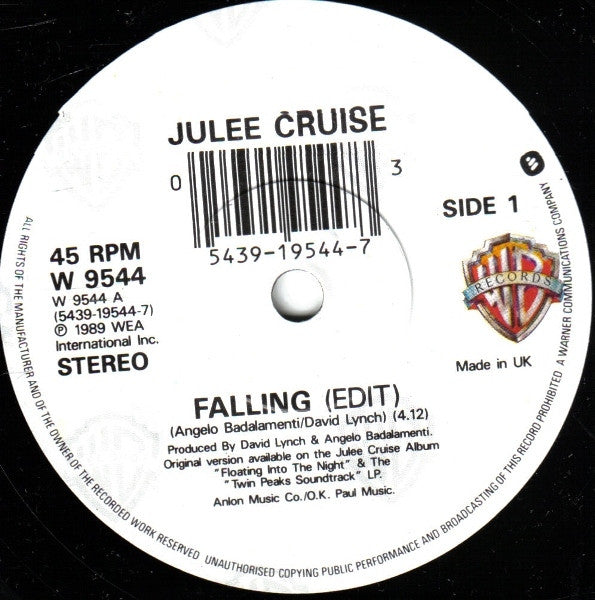 Julee Cruise : Falling (7", Single, Pap)