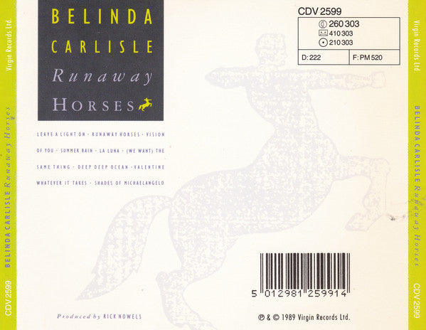 Belinda Carlisle : Runaway Horses (CD, Album)