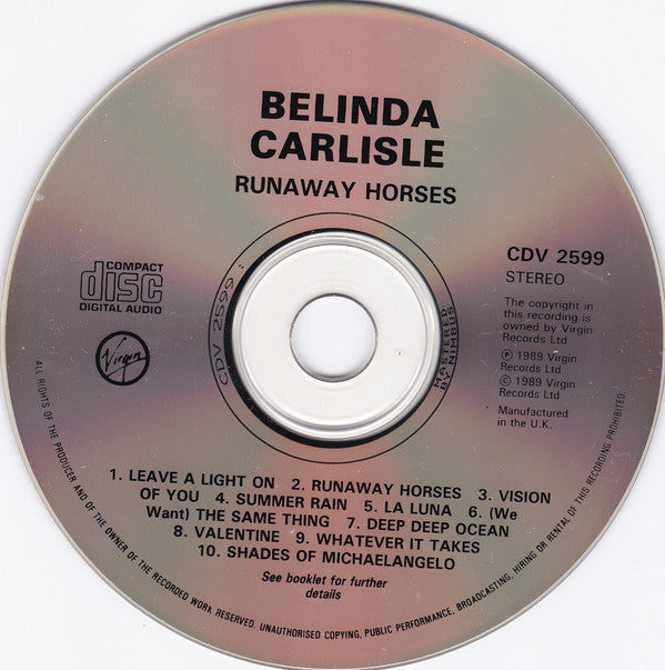 Belinda Carlisle : Runaway Horses (CD, Album)