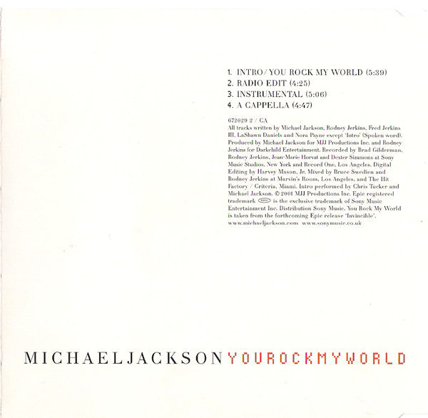 Michael Jackson : You Rock My World (CD, Single)
