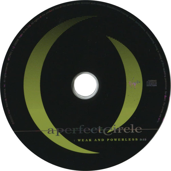 A Perfect Circle : Weak And Powerless (CD, Single, Promo, Car)