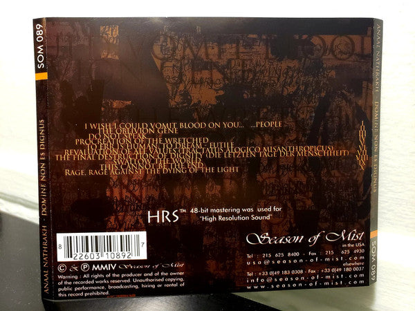 Anaal Nathrakh : Domine Non Es Dignus (CD, Album)