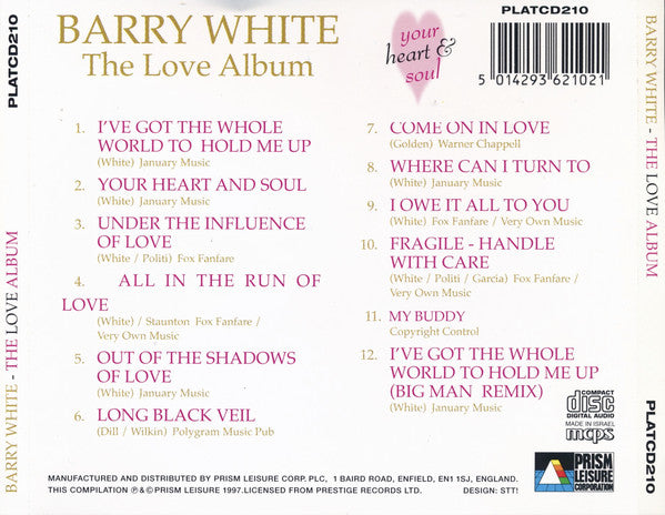 Barry White : Your Heart And Soul (CD, Album)