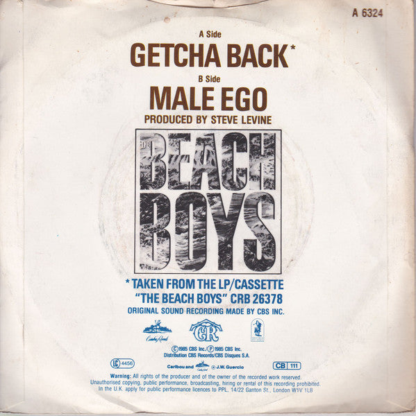 The Beach Boys : Getcha Back (7", Single)