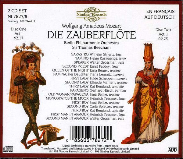 Wolfgang Amadeus Mozart - Sir Thomas Beecham, Berliner Philharmoniker : Die Zauberflöte (2xCD + Box)