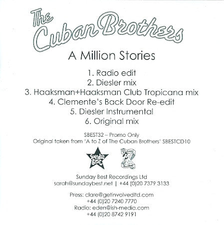 The Cuban Brothers : A Million Stories (CDr, Promo)