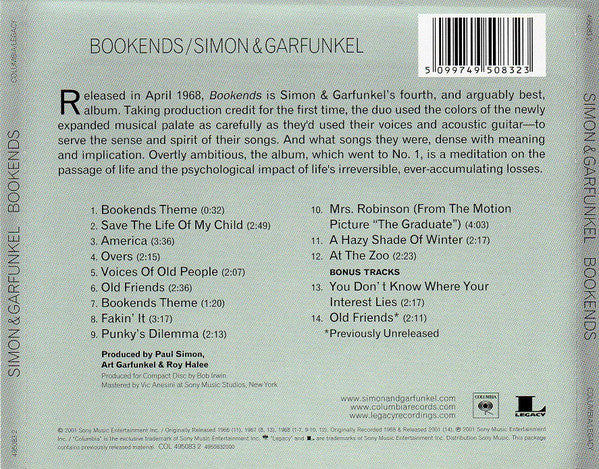 Simon & Garfunkel : Bookends (CD, Album, RE, RM)