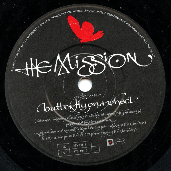 The Mission : Butterfly On A Wheel (7", Single, Pap)