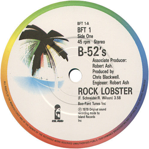 The B-52's : Rock Lobster / Planet Claire (7", Single)