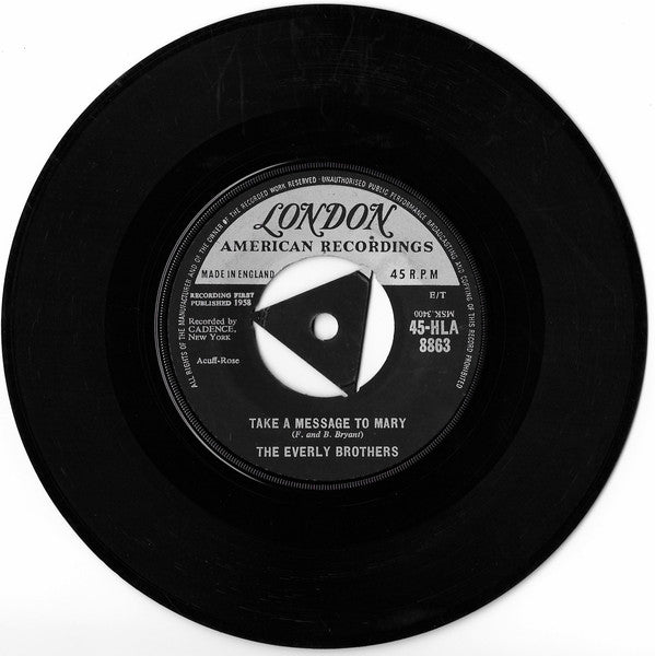 Everly Brothers : Take A Message To Mary (7", Single, Tri)