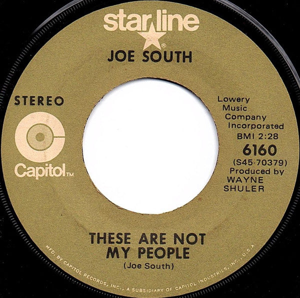 Joe South : Games People Play / These Are Not My People (7", Single, Jac)