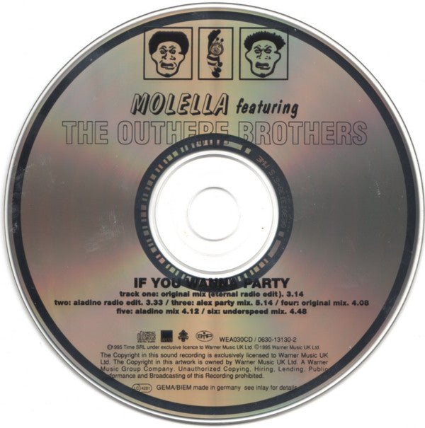 Molella Featuring The Outhere Brothers : If You Wanna Party (CD, Single)