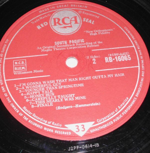 Rodgers & Hammerstein : RCA Presents Rodgers & Hammerstein's South Pacific (LP, Mono, Gat)