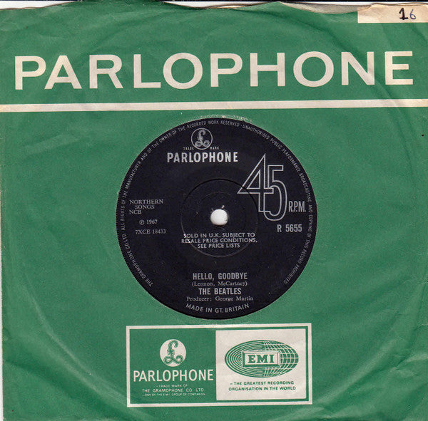 The Beatles : Hello, Goodbye (7", Single, Sol)