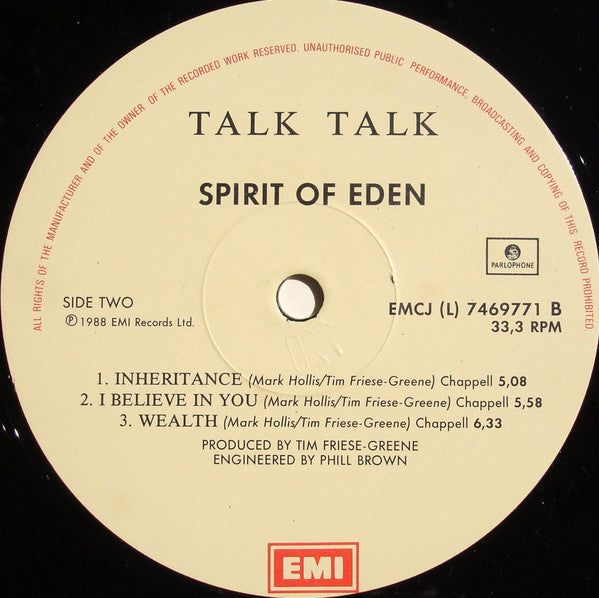 Talk Talk : Spirit Of Eden (LP, Album)