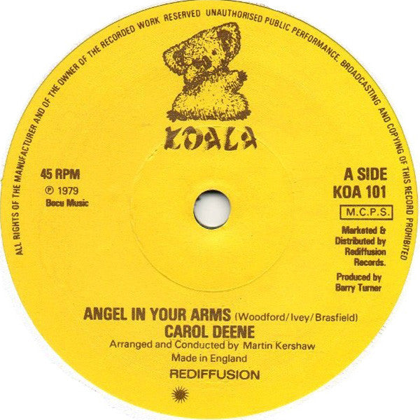 Carol Deene : Angel In Your Arms (7", Single)