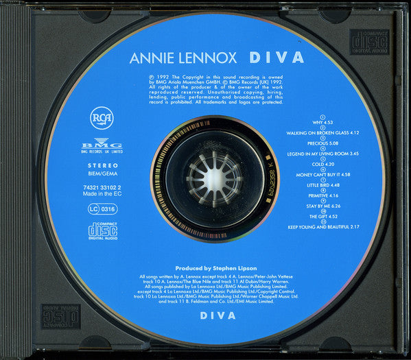 Annie Lennox : Diva (CD, Album, RE)