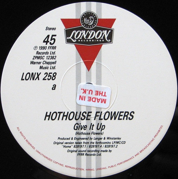 Hothouse Flowers : Give It Up (12")