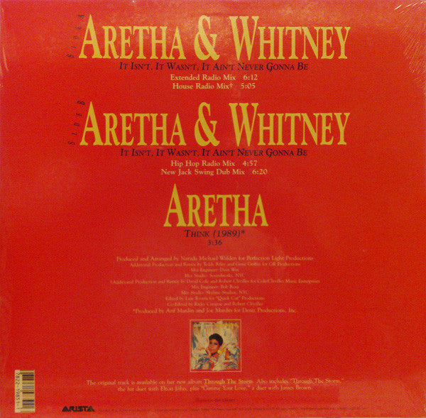 Aretha Franklin & Whitney Houston : It Isn't, It Wasn't, It Ain't Never Gonna Be (12")