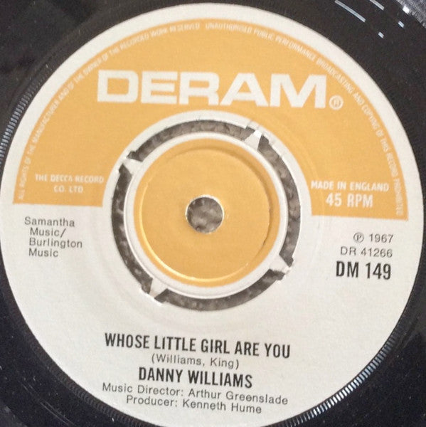Danny Williams : Never My Love (7", Single, RP)