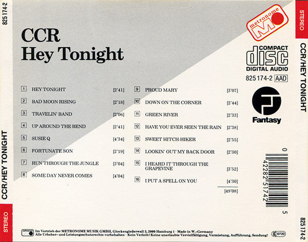 Creedence Clearwater Revival : Hey Tonight (CD, Comp)