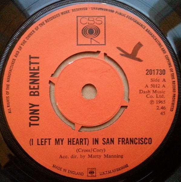 Tony Bennett : (I Left My Heart) In San Francisco (7", Single, Pus)