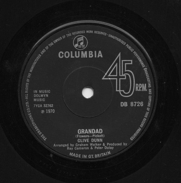 Clive Dunn : Grandad (7", Single, Sol)