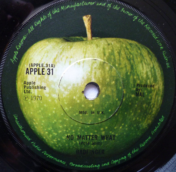 Badfinger : No Matter What (7", Single, Sol)
