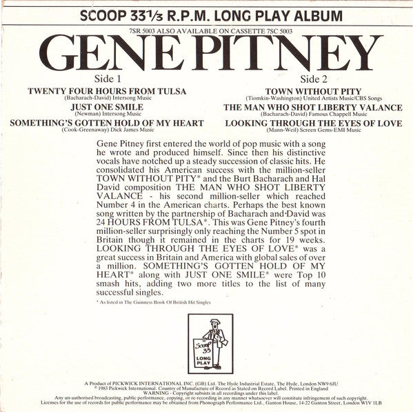 Gene Pitney : Gene Pitney (7", Album, Comp)