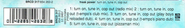 Freak Power : Turn On, Tune In, Cop Out (CD, Single)