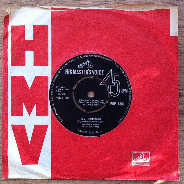 Manfred Mann : Come Tomorrow / What Did I Do Wrong ? (7", Single)