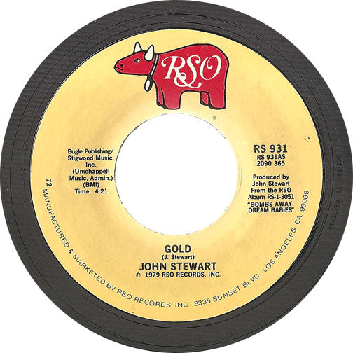 John Stewart (2) : Gold / Comin' Out Of Nowhere (7", 72 )