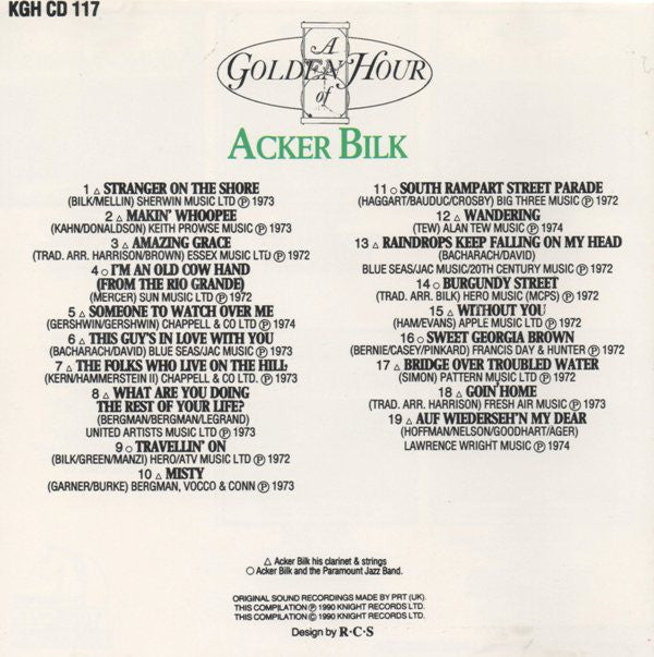 Acker Bilk : A Golden Hour Of Acker Bilk (CD, Comp)