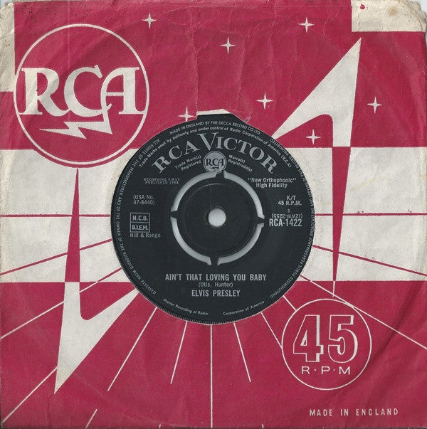 Elvis Presley : Ain't That Loving You Baby (7", Single, 4-P)