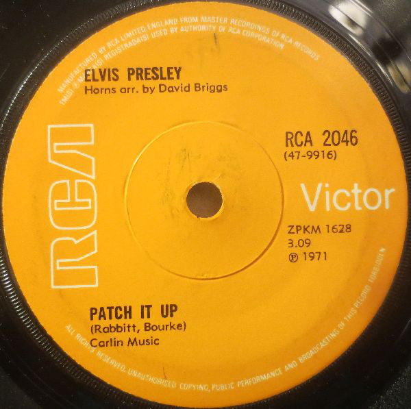 Elvis Presley : You Don't Have To Say You Love Me (7", Single, Sol)