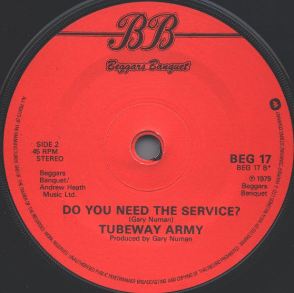 Tubeway Army : Down In The Park (7", Single)