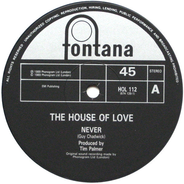 The House Of Love : Never (12", Single)