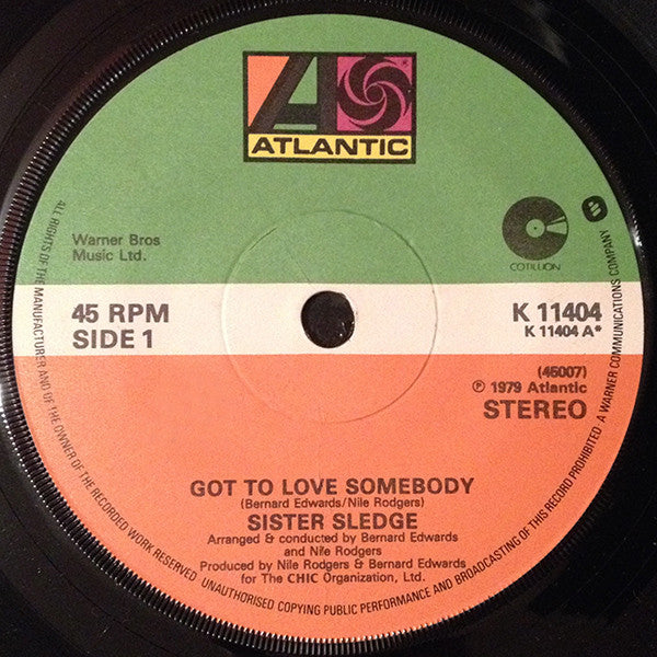 Sister Sledge : Got To Love Somebody (7", Single, Sol)