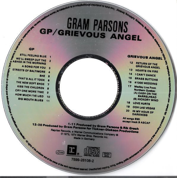 Gram Parsons : GP / Grievous Angel (CD, Comp, RP)