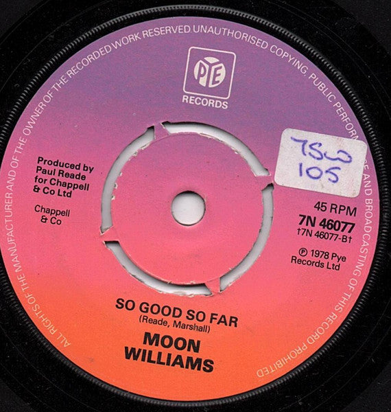 Moon Williams : Argentina Heroes (We're On Our Way) / So Good So Far (7")