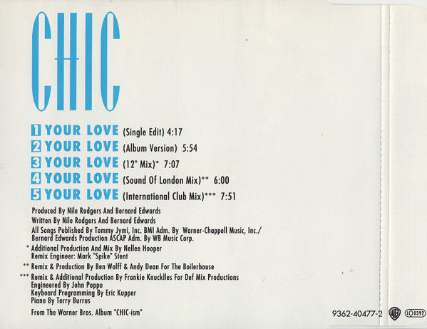 Chic : Your Love (CD, Maxi)